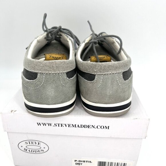 STEVE MADDEN P-DISTILL2 GREY SUEDE & MATERIAL OXFORD LOAFER SHOES w/ BOX - 12 - Picture 8 of 10